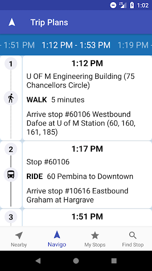 Winnipeg Transit App Screenshot 3