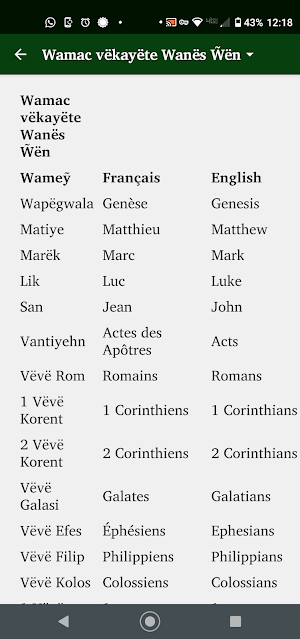 Wamey Lectionary Screenshot 1