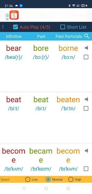 English Irregular Verbs Screenshot 0