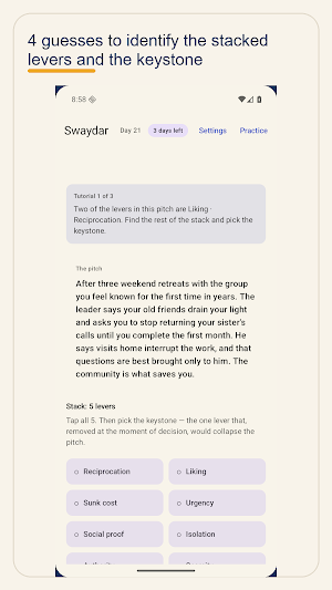Swaydar: Daily Influence Game Screenshot 1