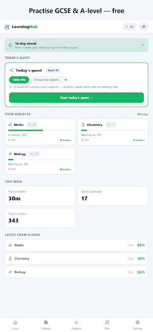 Learning Hub: GCSE & A-level Screenshot 0
