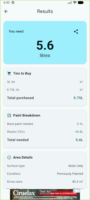Paint Calculator Screenshot 1