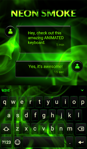 Neon Smoke Animated Keyboard + Live Wallpaper Screenshot 2
