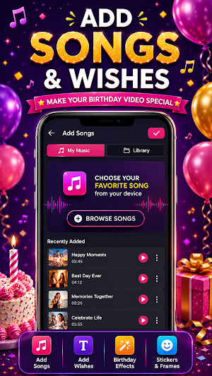 Happy Birthday Video Maker Screenshot 1