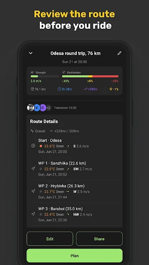 Wind2Ride: Wind Route Planner Screenshot 1
