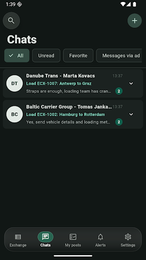 eCargo – Freight Exchange Screenshot 2