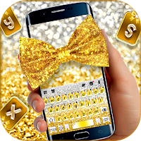 Gold Bowknot Glitter Keyboard Theme