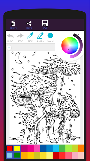 Magical Mushroom Coloring Book Screenshot 2