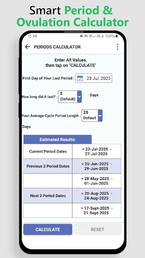 Period & Ovulation Calculator Screenshot 1