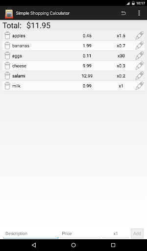 Simple Shopping Calculator Screenshot 3