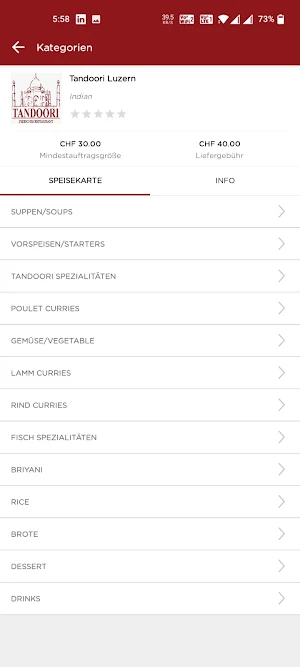 Tandoori Luzern Screenshot 3