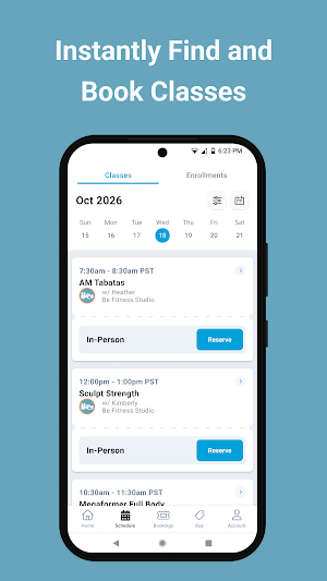 Be Fitness Studio App Screenshot 2