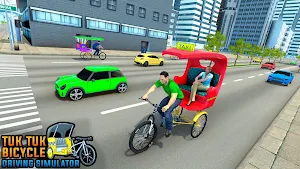 Bicycle Tuk Tuk Auto Rickshaw: Free Driving Games Screenshot 0