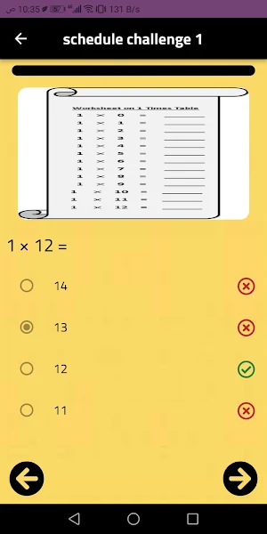 Multiplication Table Challenge Screenshot 2
