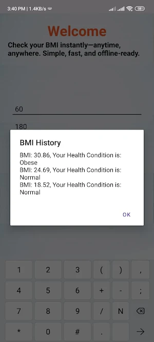 Calc BMI Anytime Screenshot 2