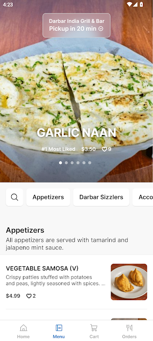 Darbar India Grill & Bar App Screenshot 1