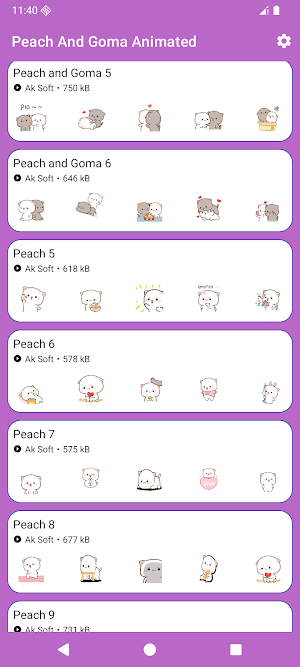 Peach & Goma Animated Stickers Screenshot 2