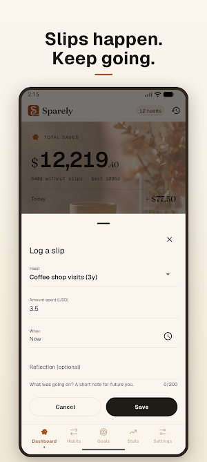 Sparely: Savings Tracker Screenshot 3