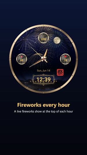Hanabi Fireworks Watch Face Screenshot 2