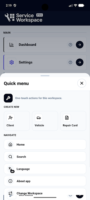 Service Workspace PRO Screenshot 1