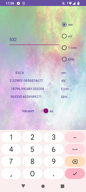 SpectroCalc Screenshot 1
