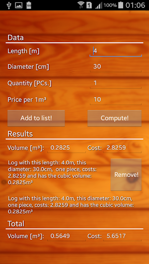 TimberCalc Screenshot 3