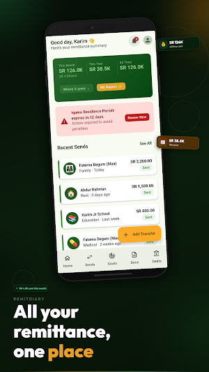 RemitDiary - Remit Tracker Screenshot 1