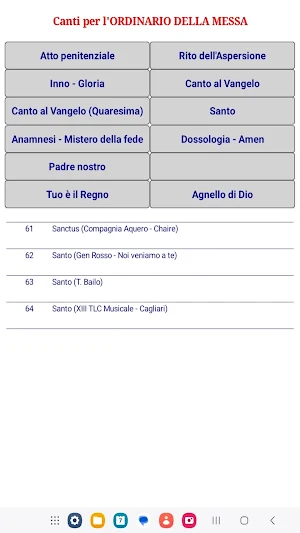 Repertorio Canti Liturgici Screenshot 2