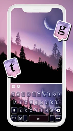 Aesthetic Mountain Keyboard Background Screenshot 0