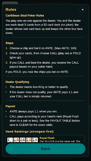 Caribbean Stud Poker Screenshot 2