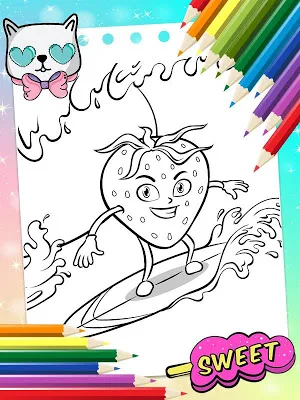 Fruits Coloring Book - Food Drawing Book For Kids screenshot 2