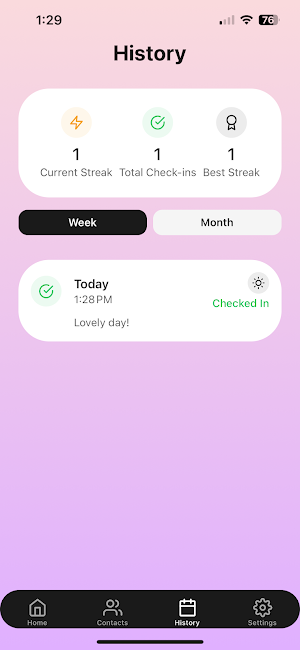 Warm Check-In Screenshot 3