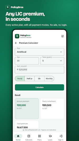 PolicyBros - Insurance Calc Screenshot 1
