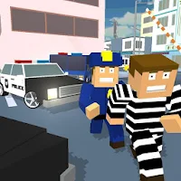 Blocky Cop Craft Running Thief