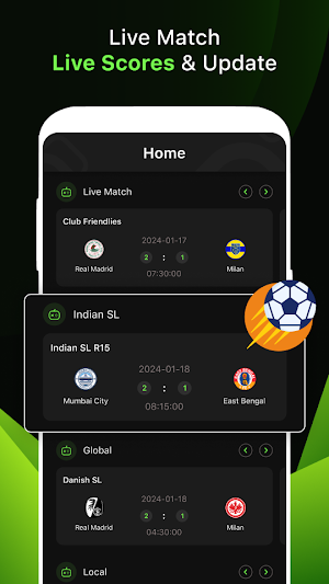 All Football Live Score & News Screenshot 1
