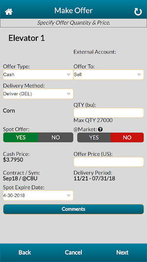 Valero: Grain Marketing Portal Screenshot 3