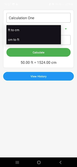 Feet To cm Converter Screenshot 1