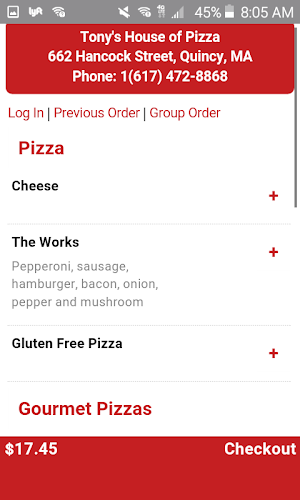 Tony's House of Pizza Screenshot 1