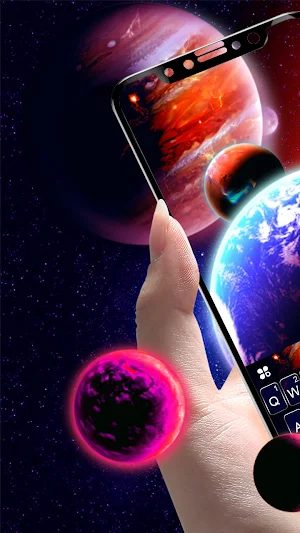 Solar Space Parallax Keyboard Background Screenshot 0