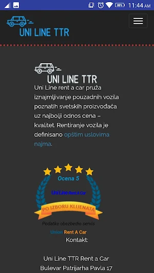 Rent a car - Uni line TTR Screenshot 2