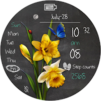BFF72- Blackboard Art Flower