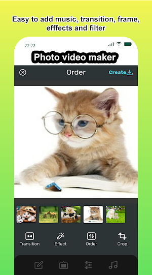 Photo video maker with music, effects for pictures Screenshot 1