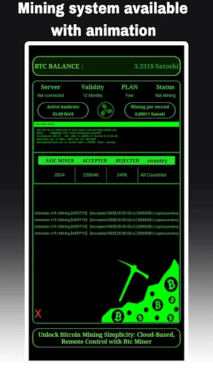 Bitcoin Miner Cloud App Screenshot 1