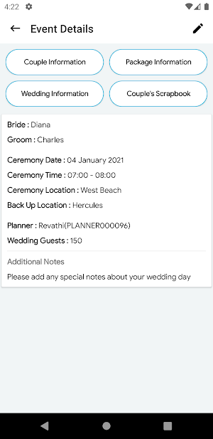 ParadiseBride - Planner Screenshot 2