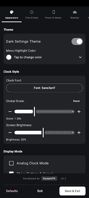 AOD Clock Screenshot 2