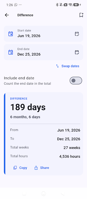 List Date – Date Calculator Screenshot 1