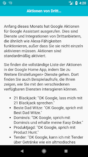 Befehle für Google Home Screenshot 3