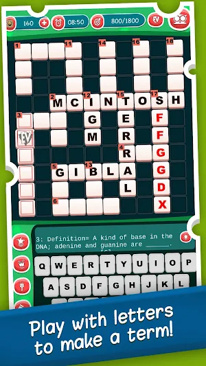 Science Crossword Puzzle Game Screenshot 1