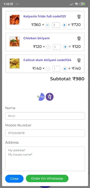 Kalyanis Caterings Screenshot 1