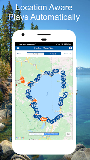 Lake Tahoe California GPS Tour Screenshot 2